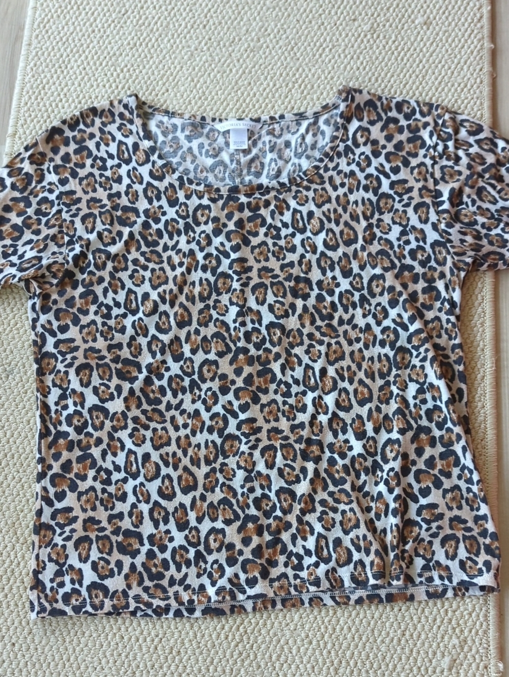 Victoria's Secret Leopard Print Short Sleeve Tee - Brown/Black
